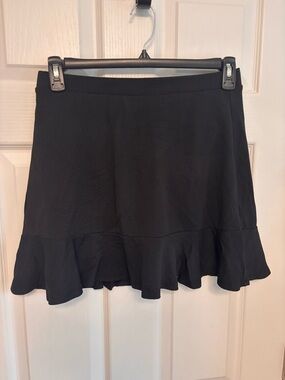 J. Crew Black Ruffle-Hem Skort